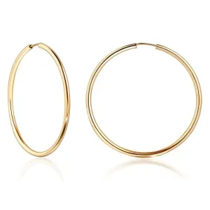 14K Gold 2mm Endless Hoop Earrings