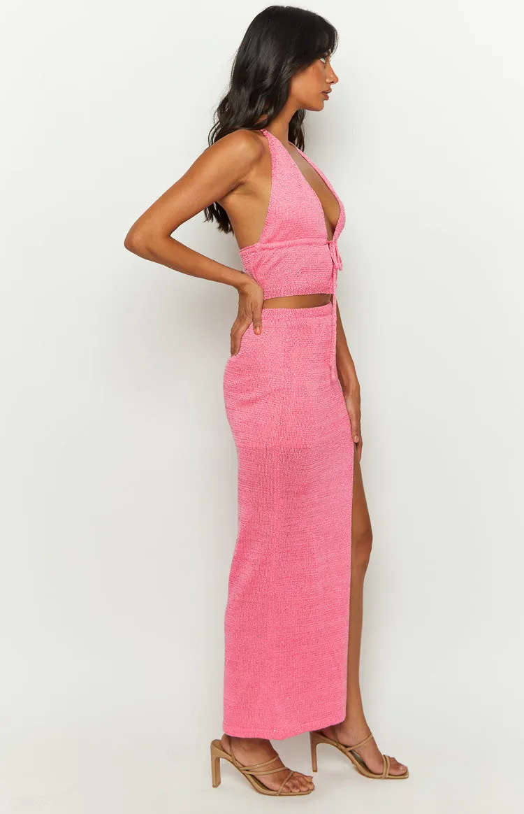 Abel Pink Knit Maxi Skirt