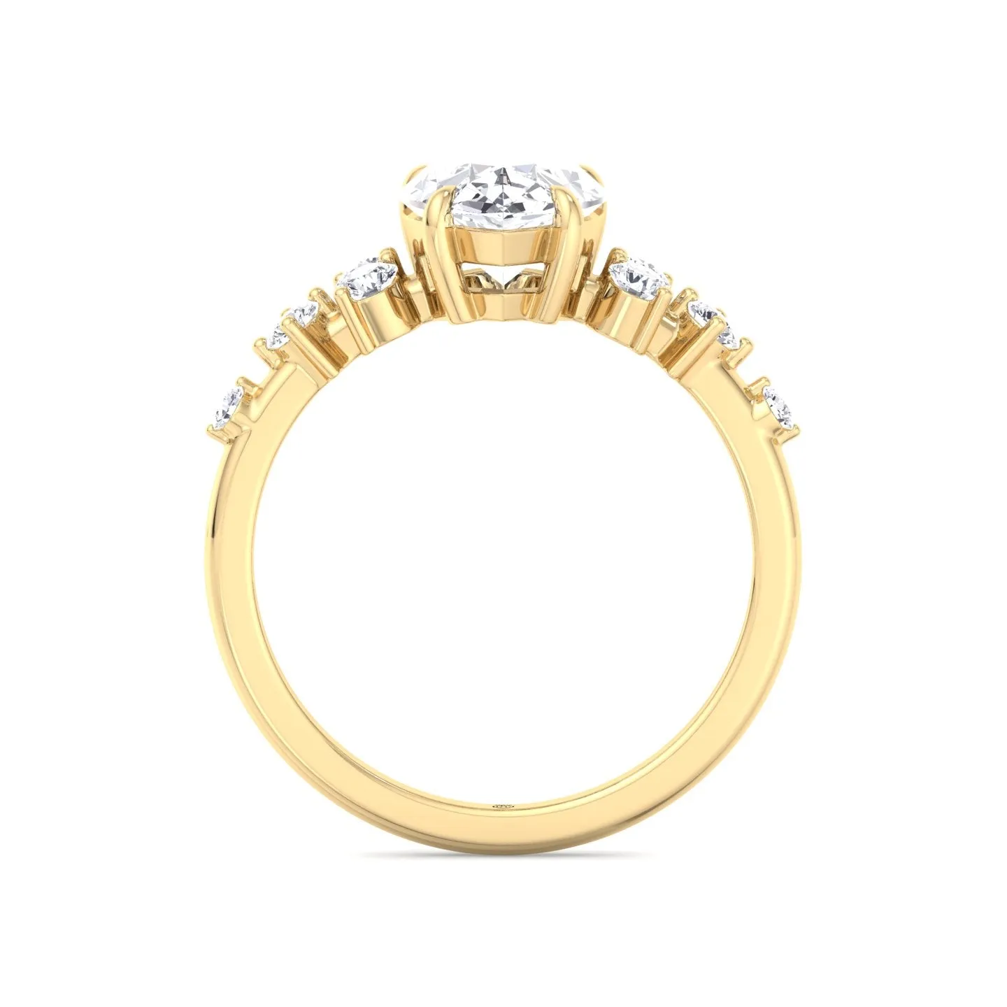 Adara - Pear Shape Engagement Ring with Round Sidestones