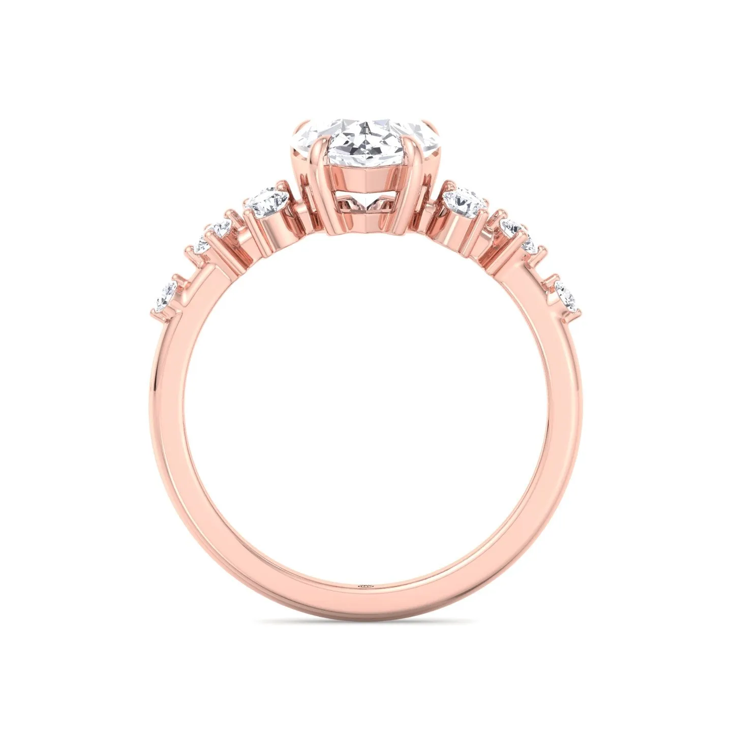 Adara - Pear Shape Engagement Ring with Round Sidestones