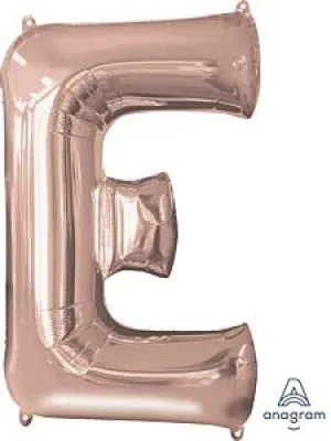 Anagram - 34" Letter 'E' Mylar Balloon - Rose Gold