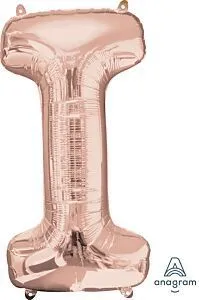 Anagram - 34" Letter 'I' Mylar Balloon - Rose Gold