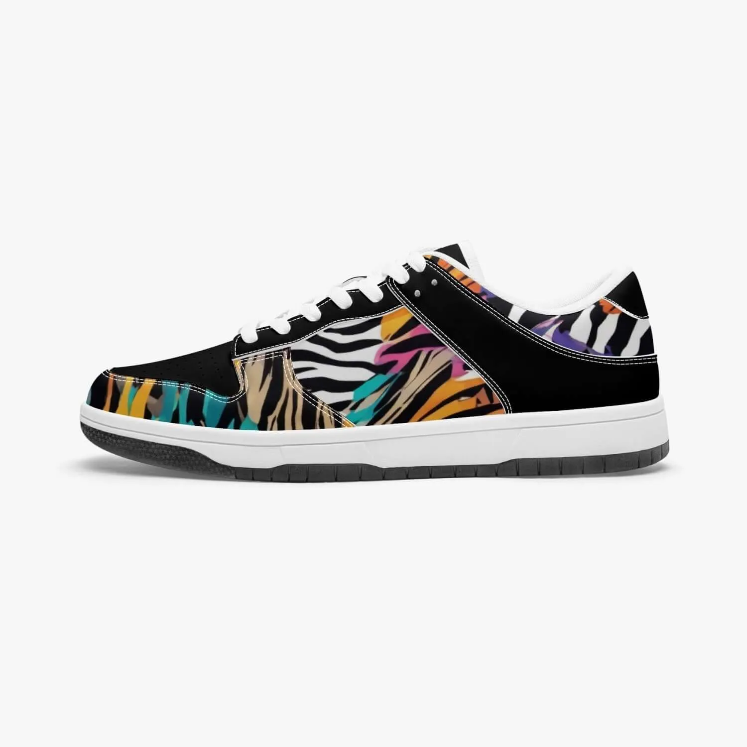 Animal Wild Dunk Stylish Low-Top Leather Black Sneakers