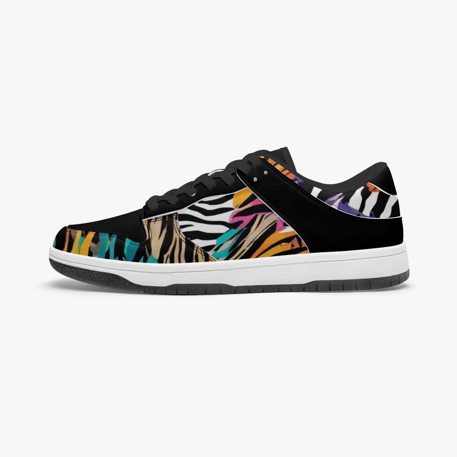 Animal Wild Dunk Stylish Low-Top Leather Black Sneakers