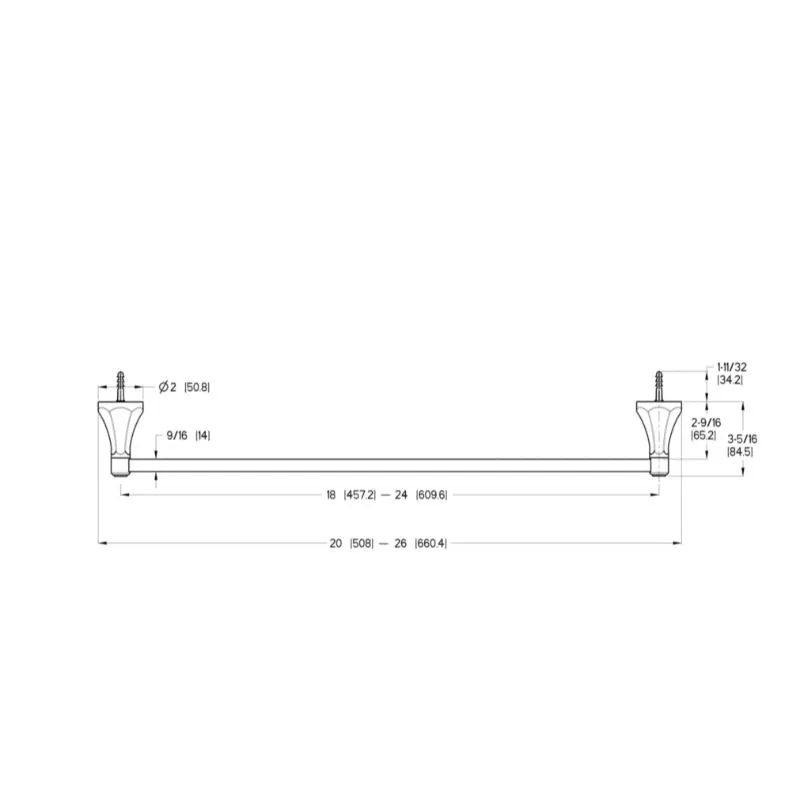 Arterra 26" Square Towel Bar in Polished Nickel