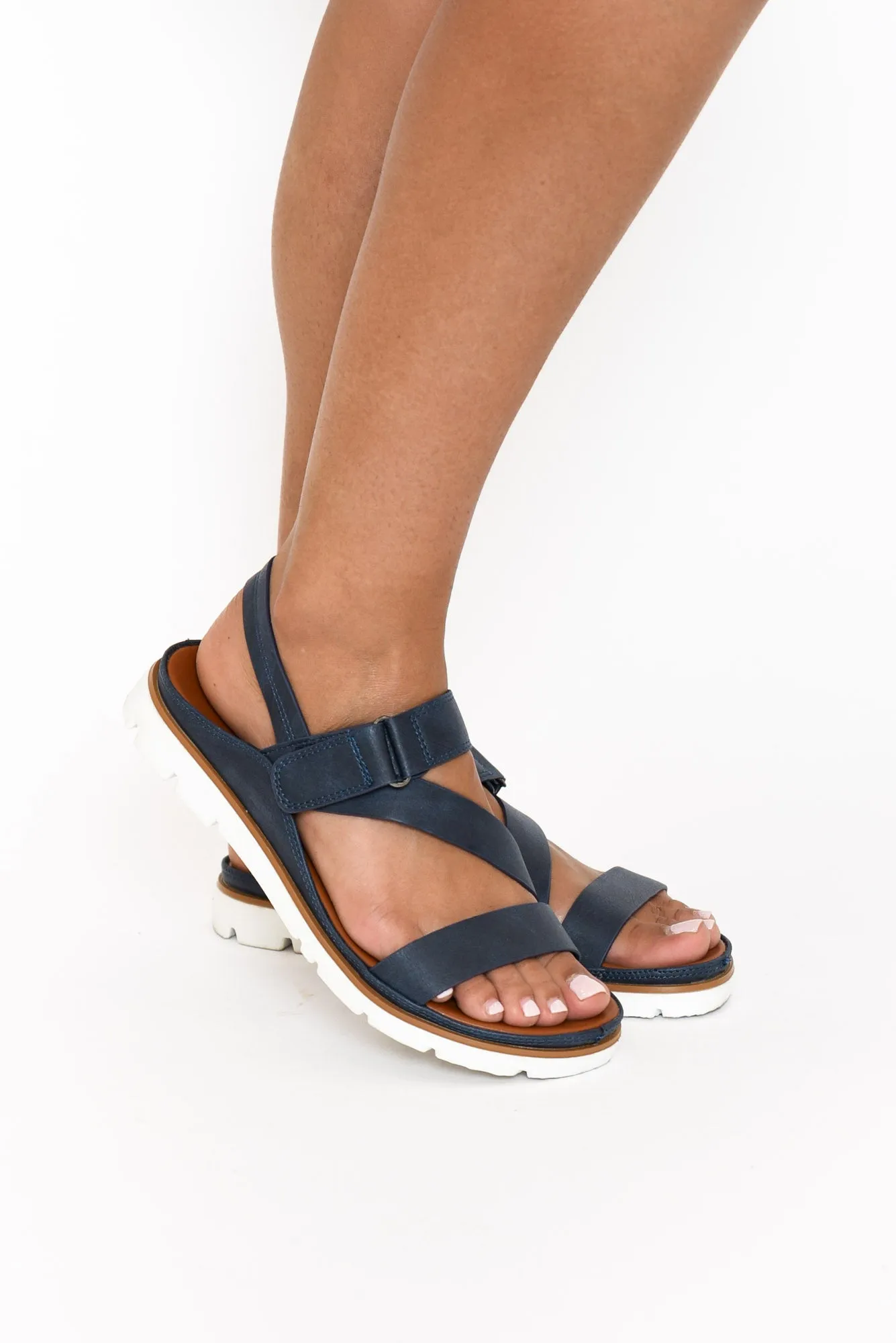 Ashli Navy Strappy Sandal