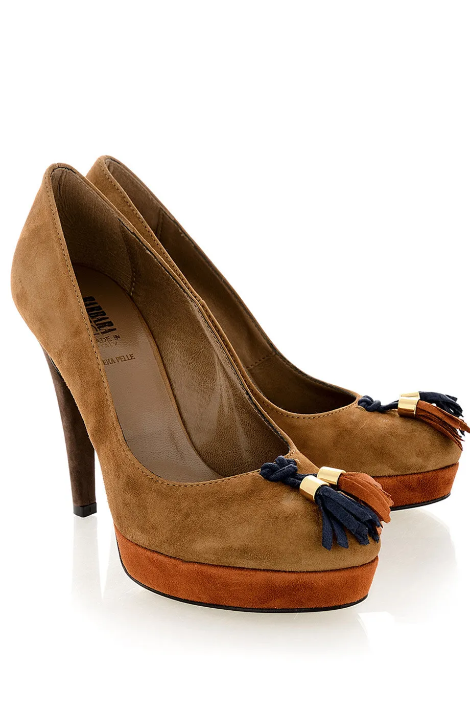 BARBARA BUCCI MAIRA Brown Suede Pumps