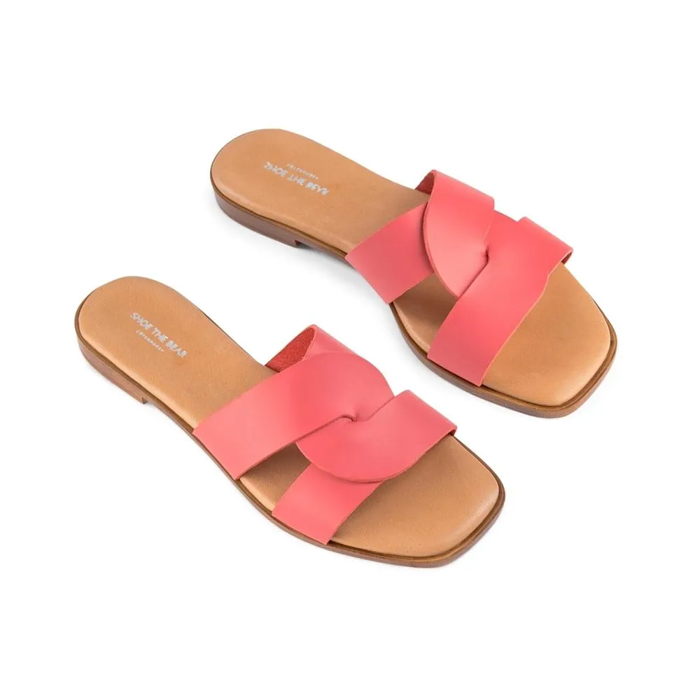 Bay sandal leather - CORAL RED