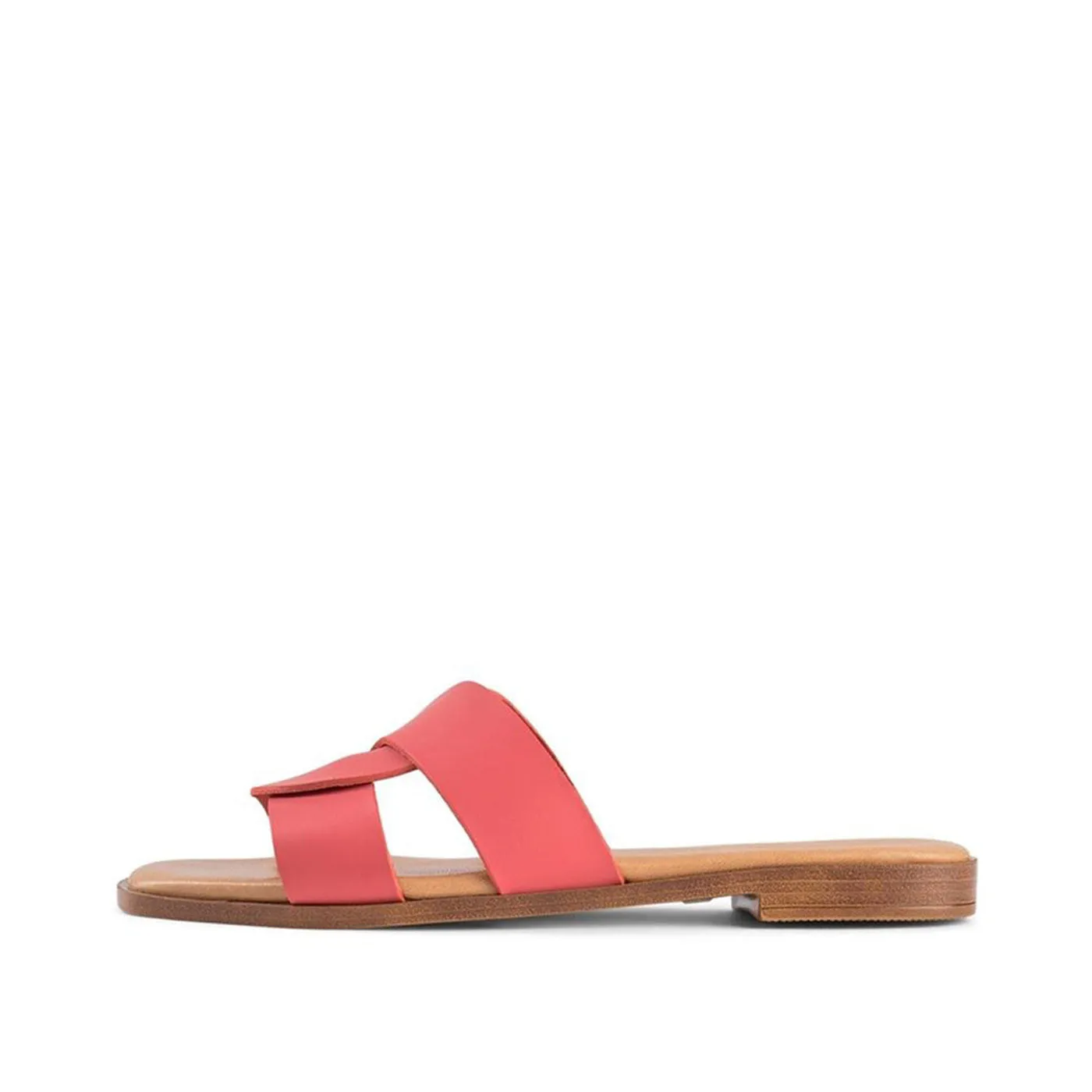 Bay sandal leather - CORAL RED