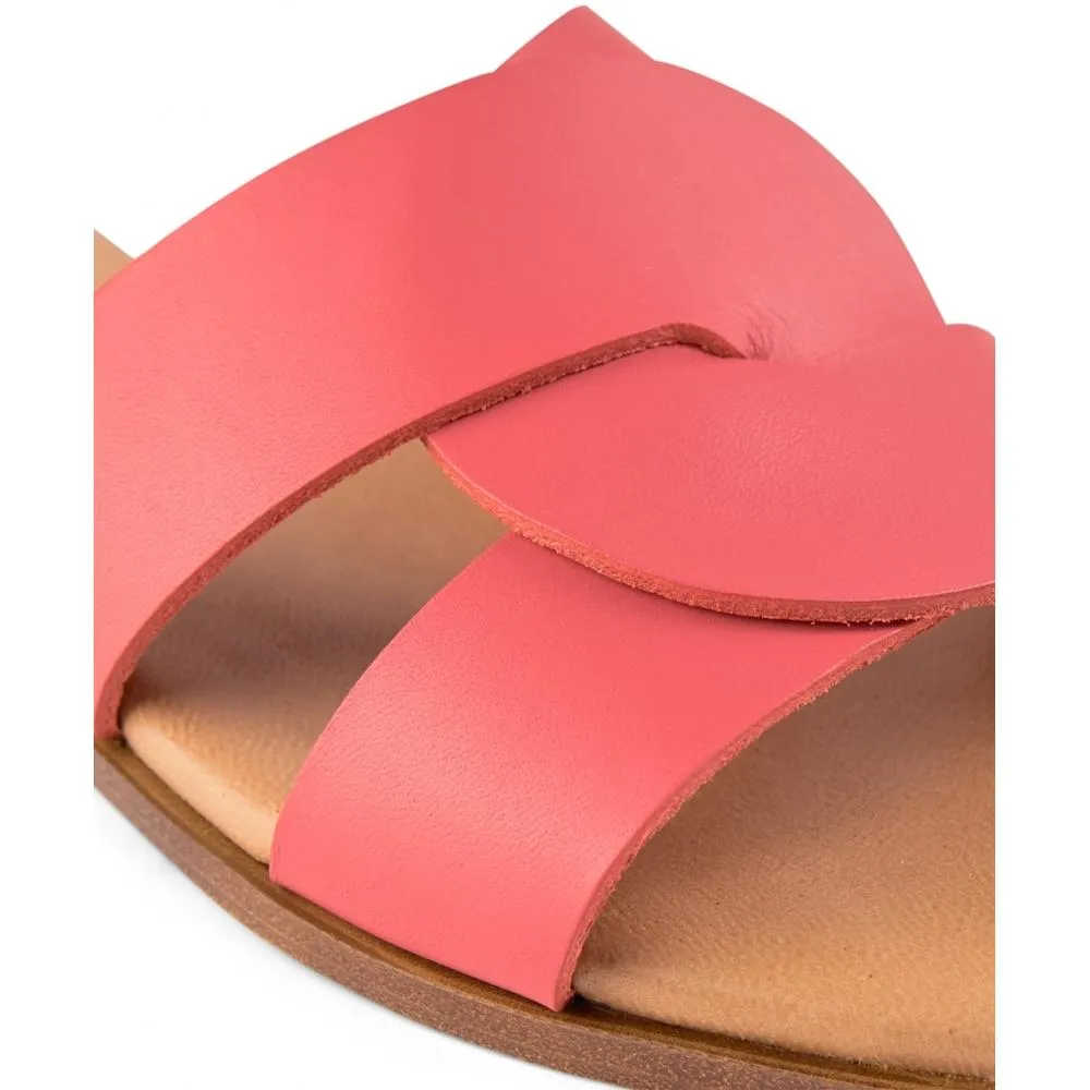 Bay sandal leather - CORAL RED