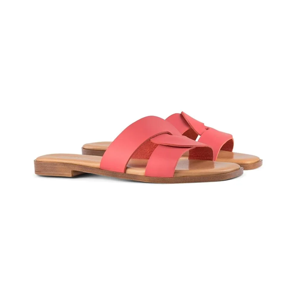 Bay sandal leather - CORAL RED