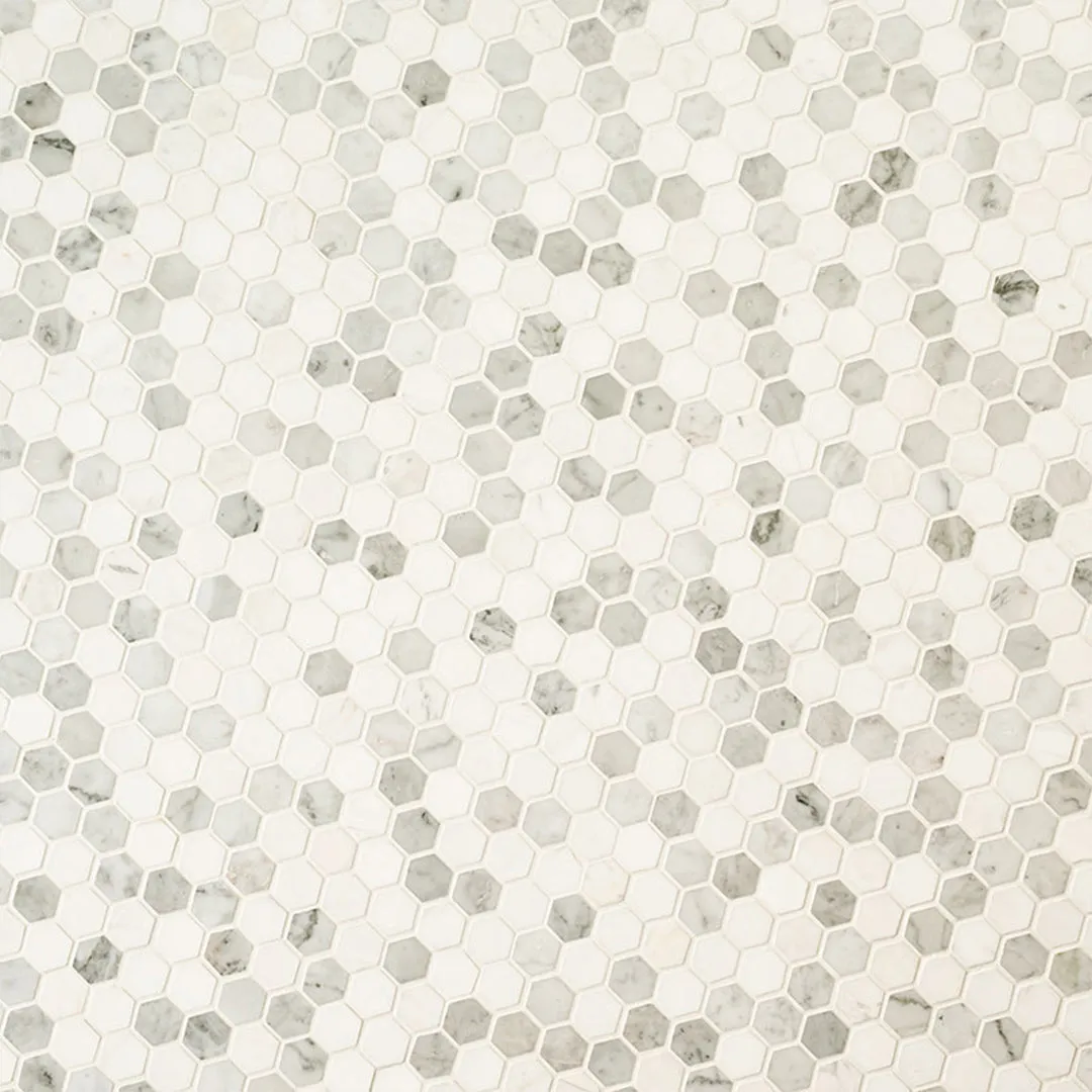 Bianco Dolomite Tibi, Hexagon Mosaic - Stone Tile