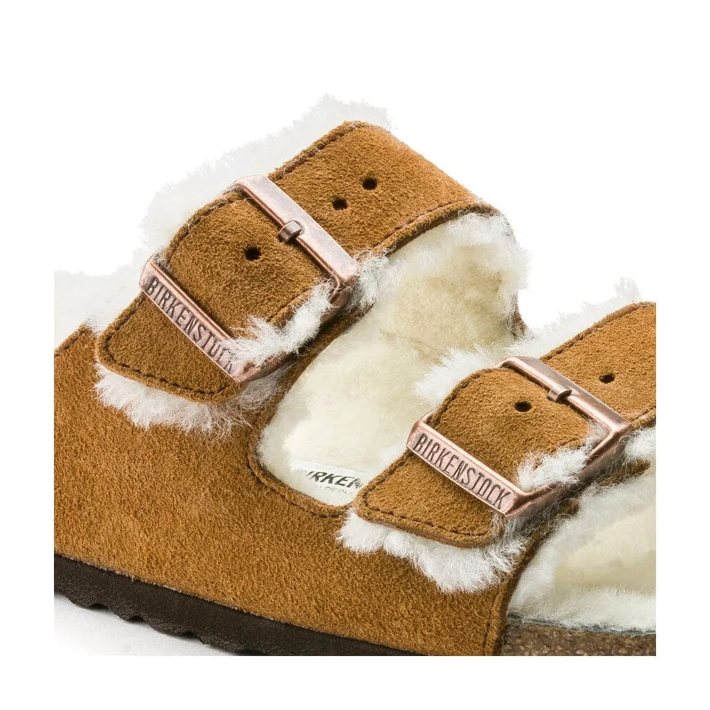 Birkenstock Arizona Shearling Suede Leather Sandals