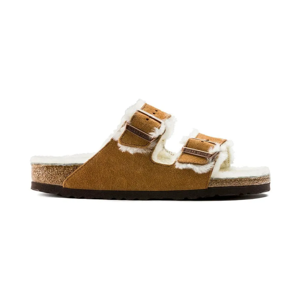 Birkenstock Arizona Shearling Suede Leather Sandals