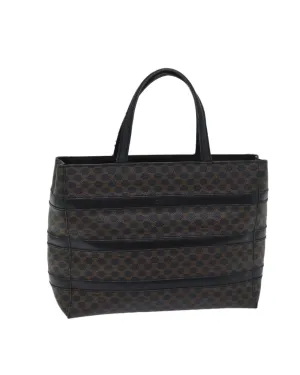 Black Macadam Canvas Hand Bag with PVC Leather Material