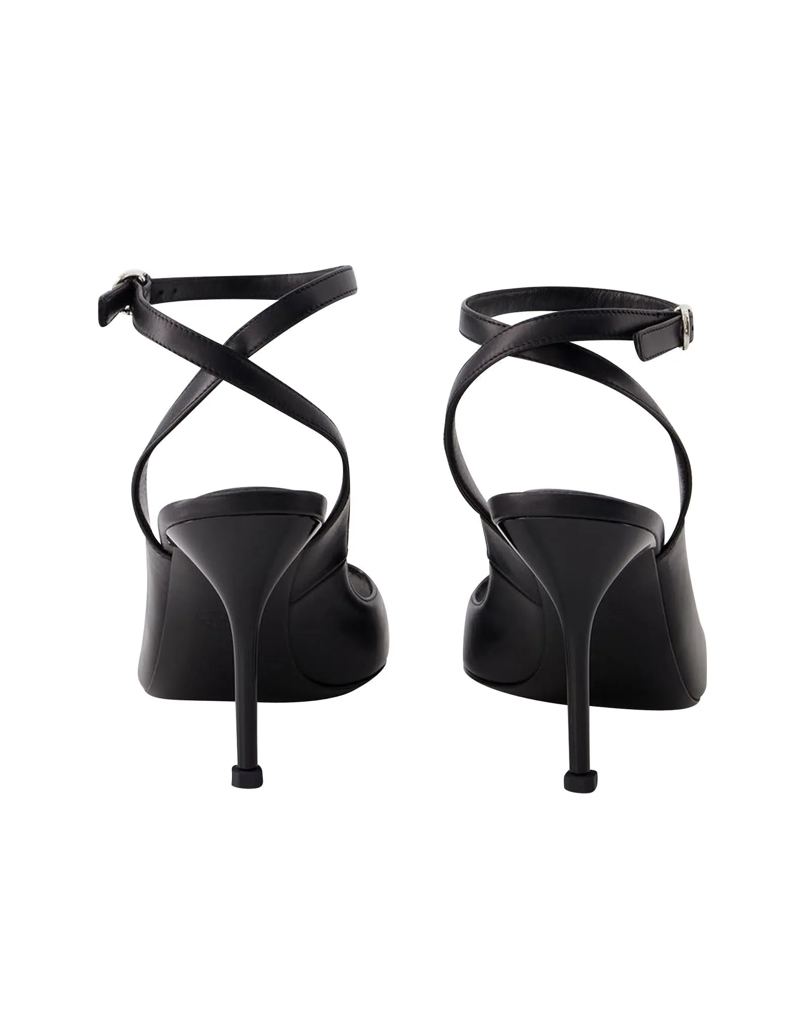 Black/Silver Leather Punk Sandals