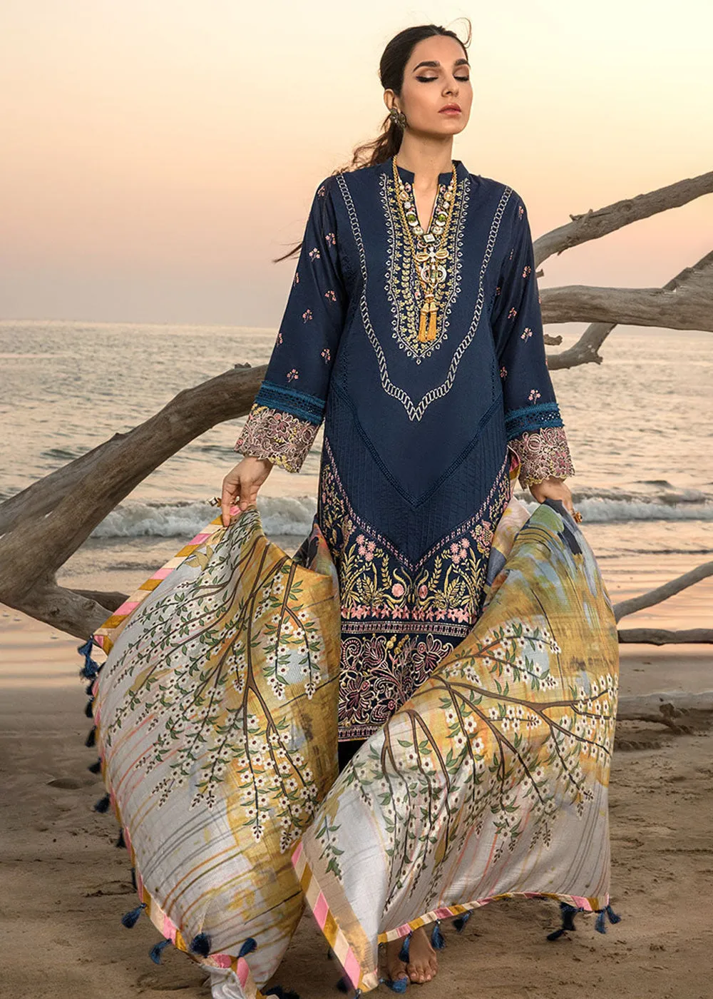 Blue Luxury Lawn Suit | Rang Rasiya | Florence Lawn '23 | HEATHER - D1