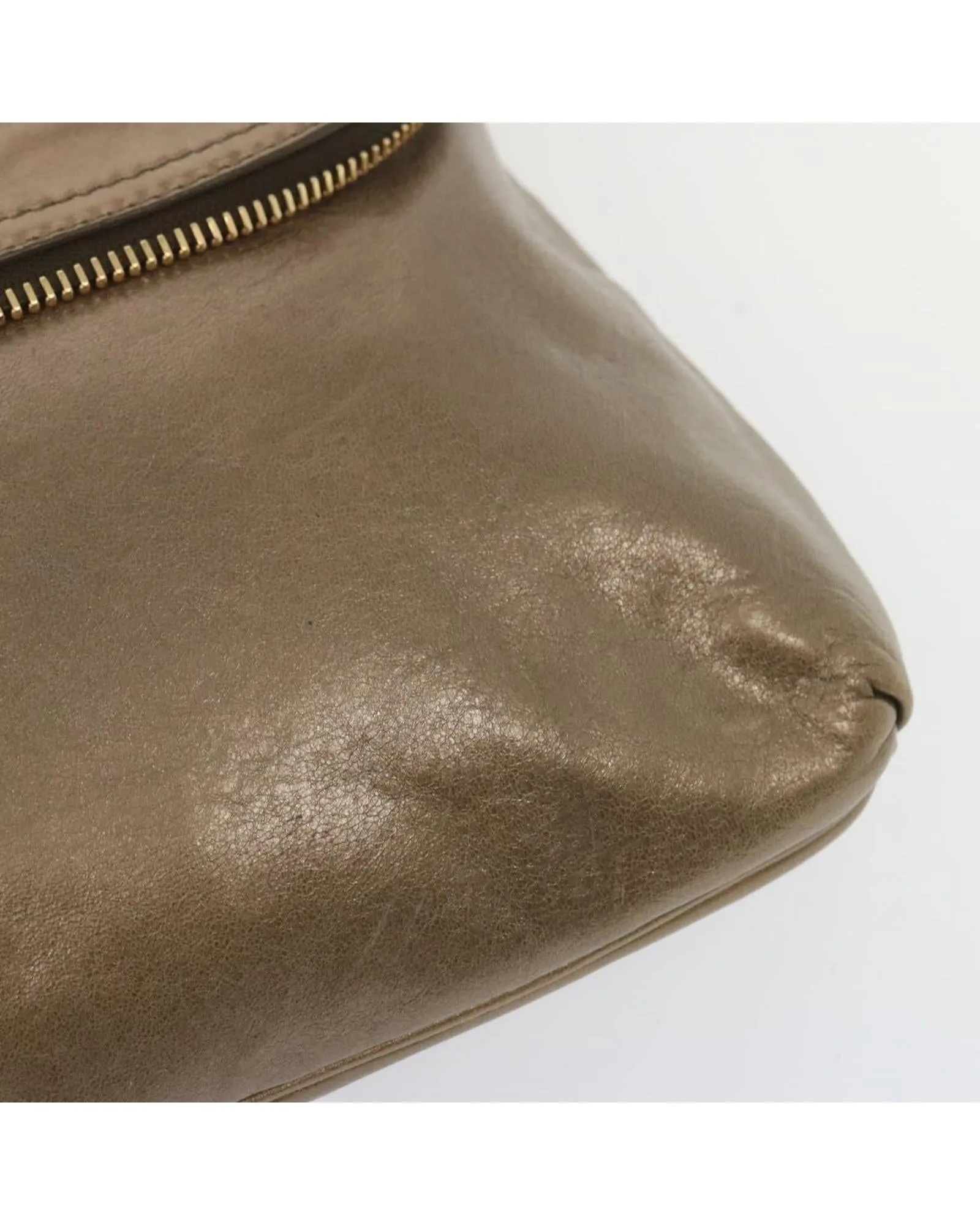 Bronze Leather Shoulder Bag with Adjustable Strap - Italian Crafted