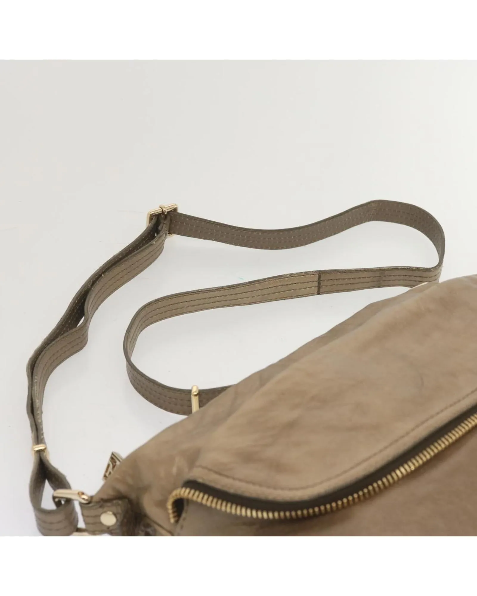 Bronze Leather Shoulder Bag with Adjustable Strap - Italian Crafted