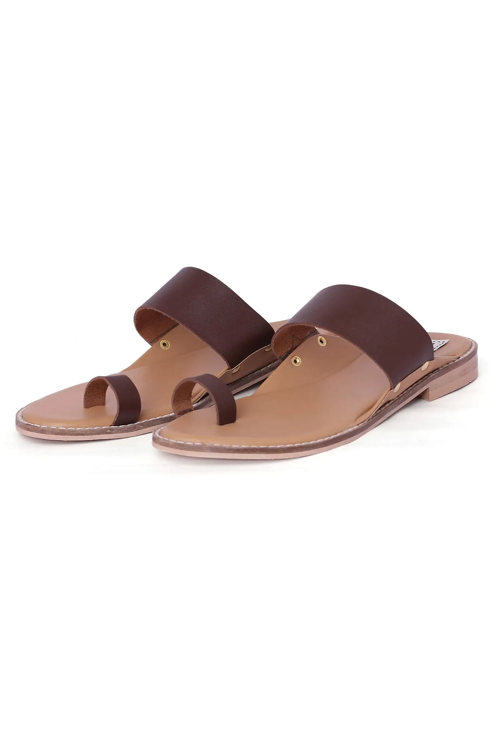 Brown Cruelty-Free Leather Sandals