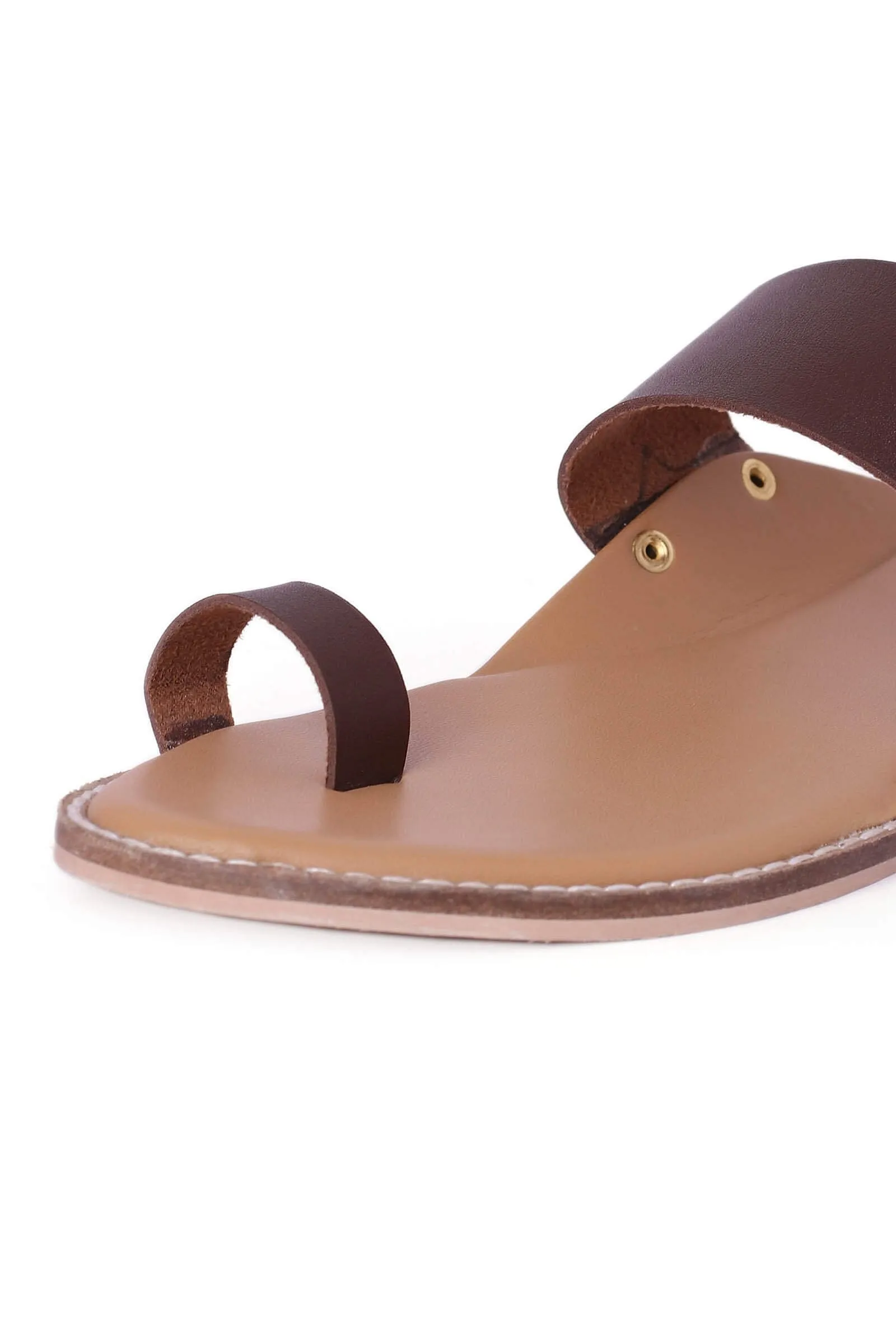 Brown Cruelty-Free Leather Sandals