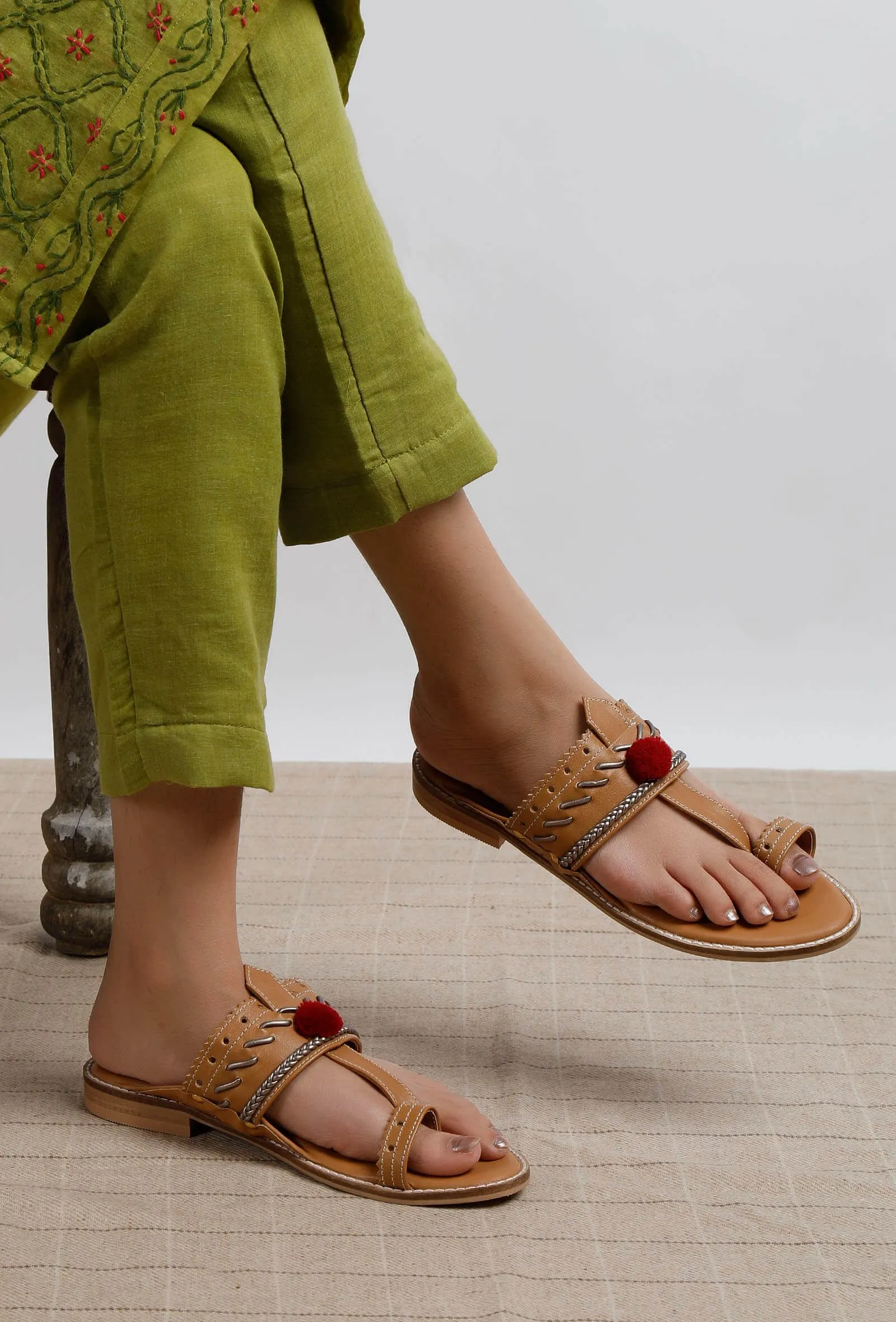 Brown Cruelty-Free Leather Sandals