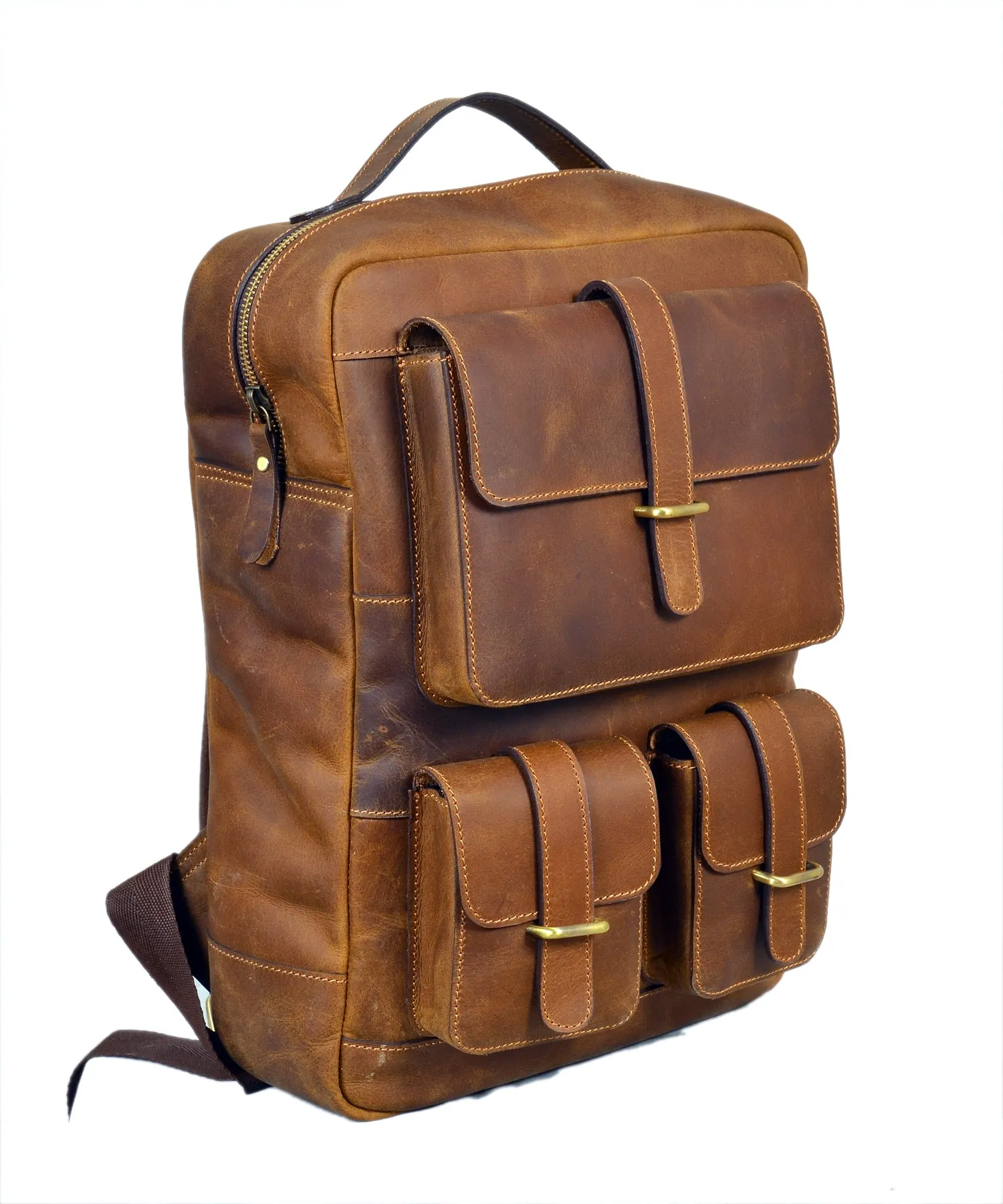 Brown Leather Backpack