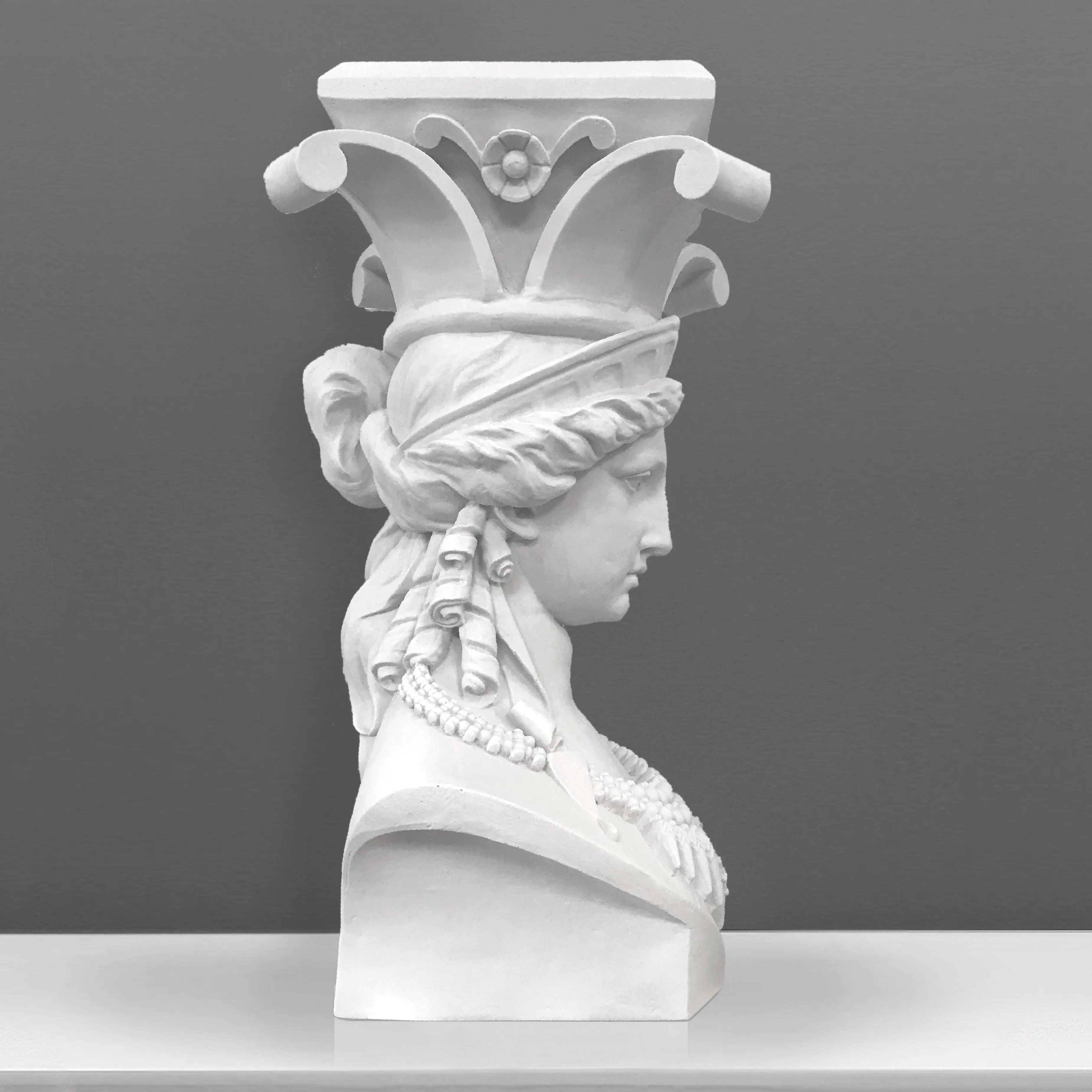 Caryatid Column Bust Sculpture (Large)