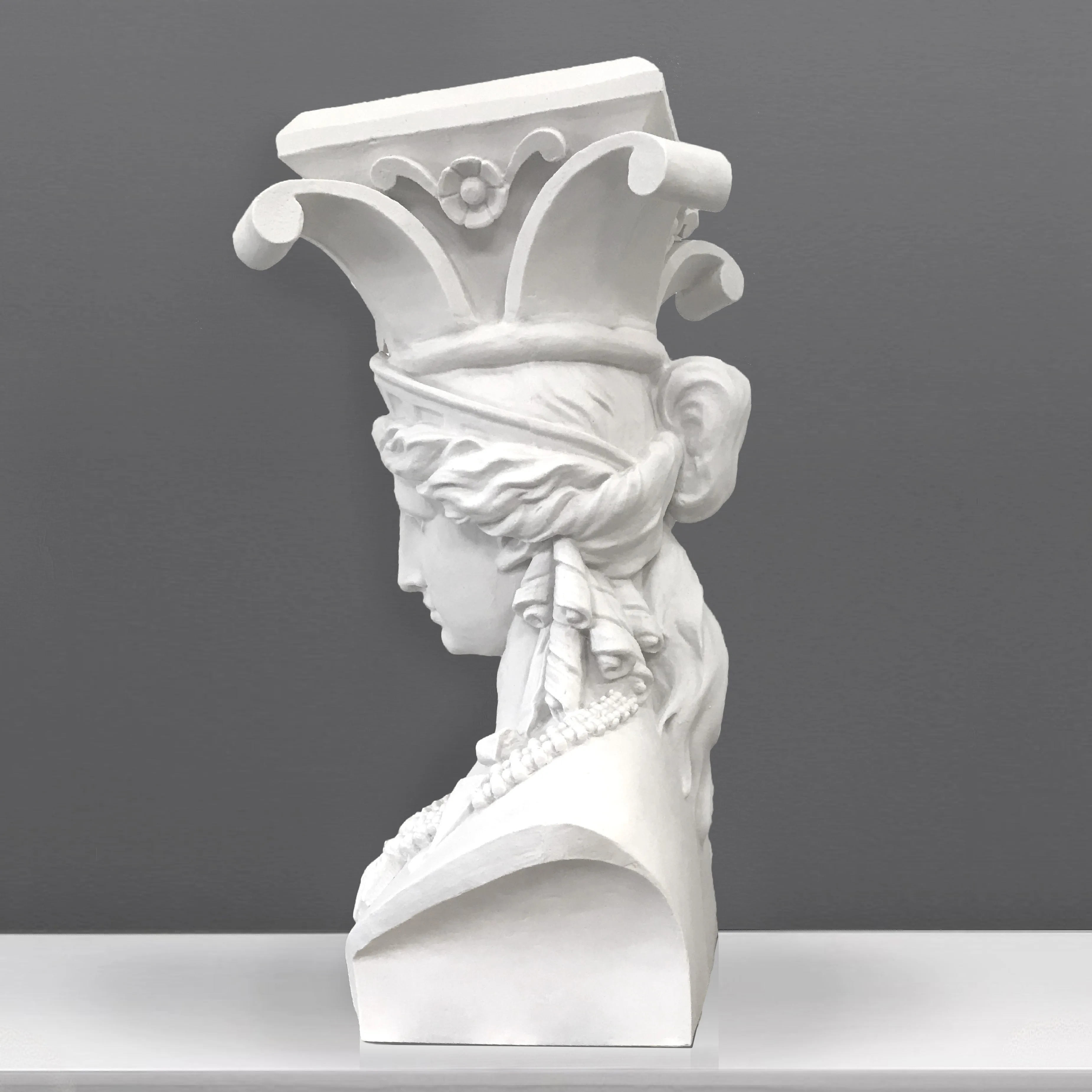 Caryatid Column Bust Sculpture (Large)