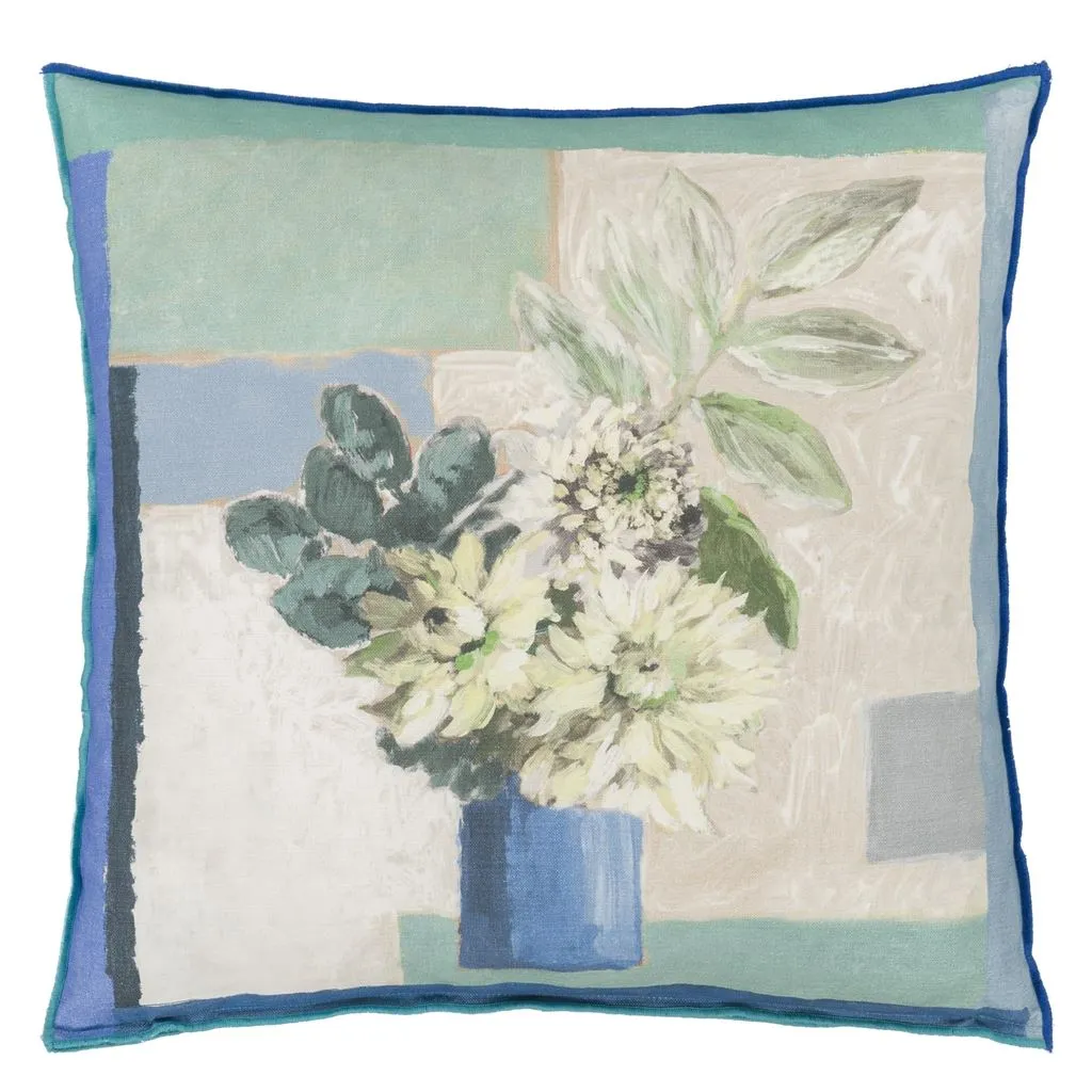 Celadon Vase Delft Cotton Throw Pillow by Designers Guild