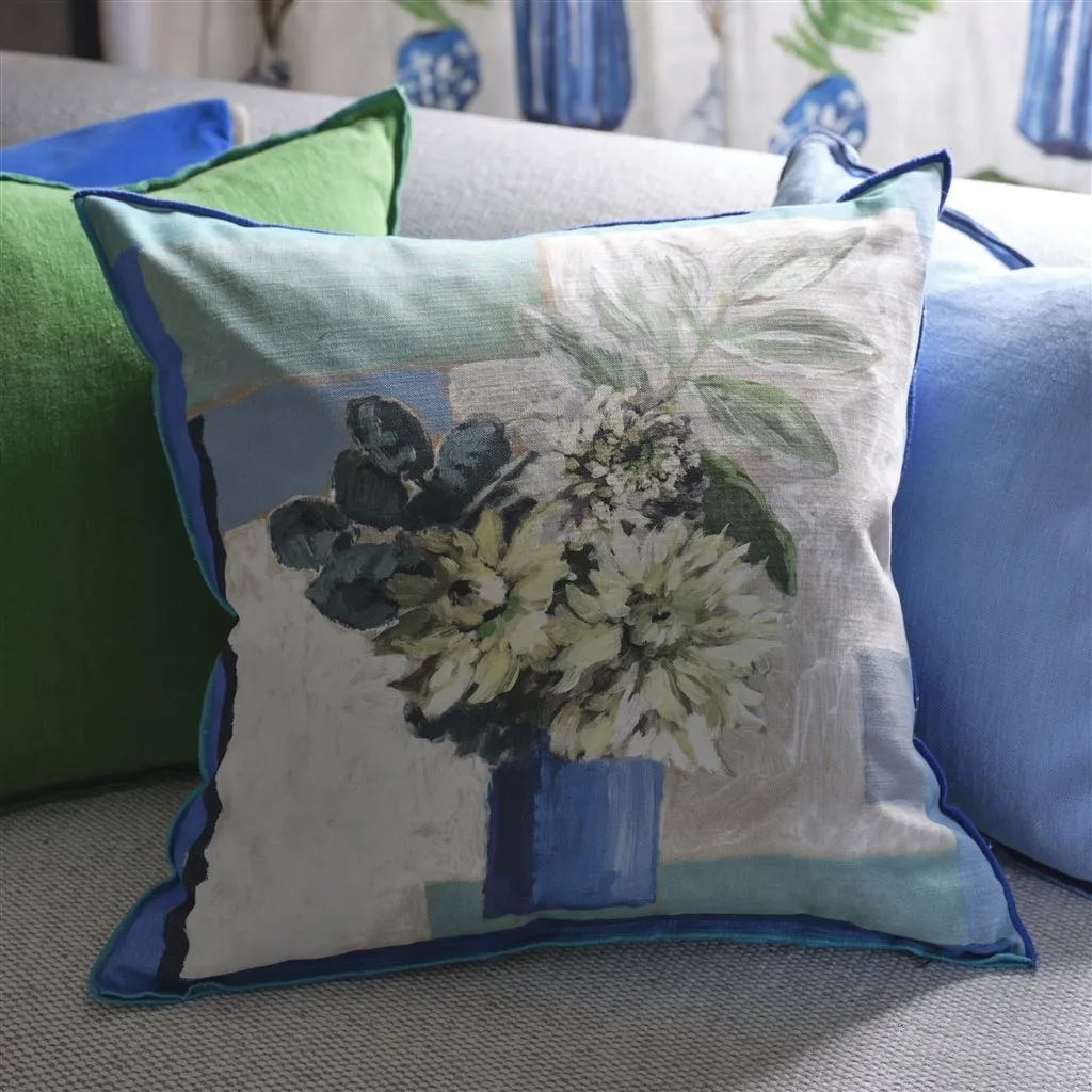 Celadon Vase Delft Cotton Throw Pillow by Designers Guild