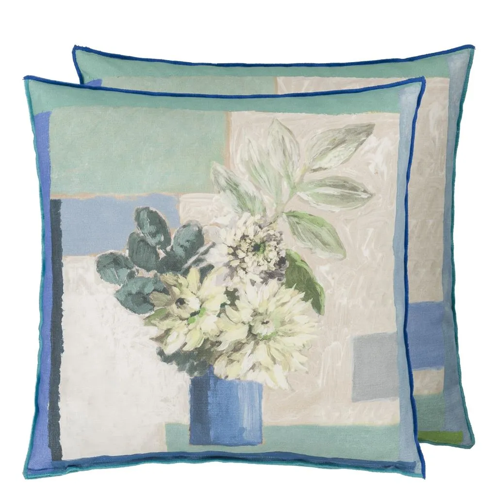 Celadon Vase Delft Cotton Throw Pillow by Designers Guild