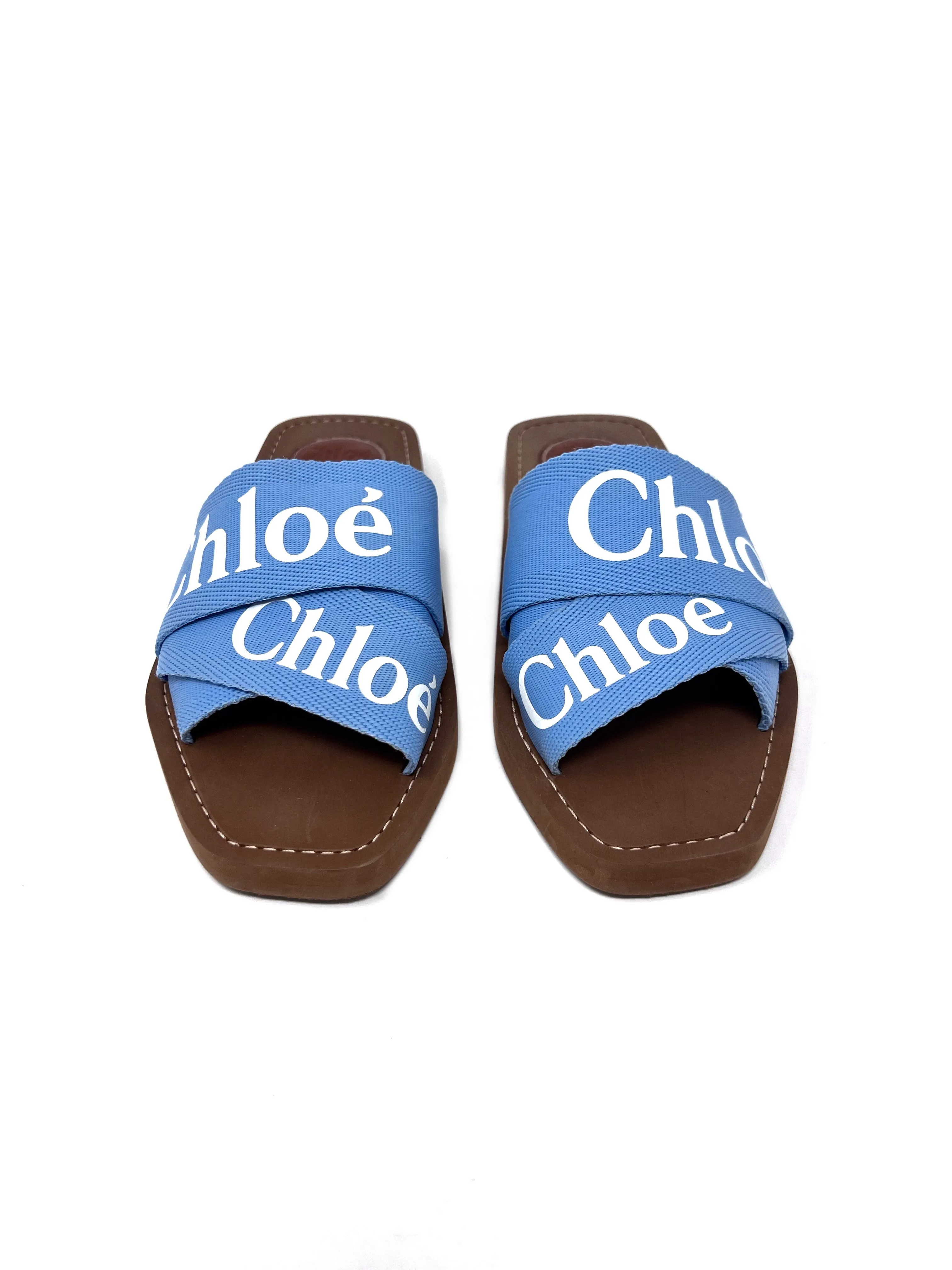 Chloe W Shoe Size 36 'Woody' Logo Ribbon Slide Sandals