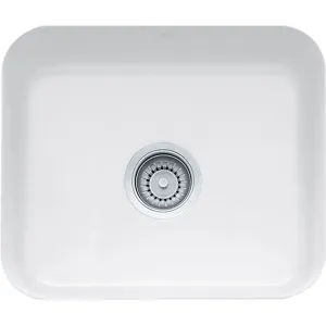 Cisterna Fireclay Single Basin Undermount Kitchen Sink in White