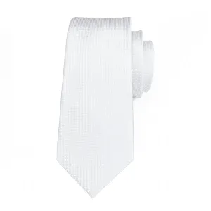 Classy Men Pure White Grid Silk Tie