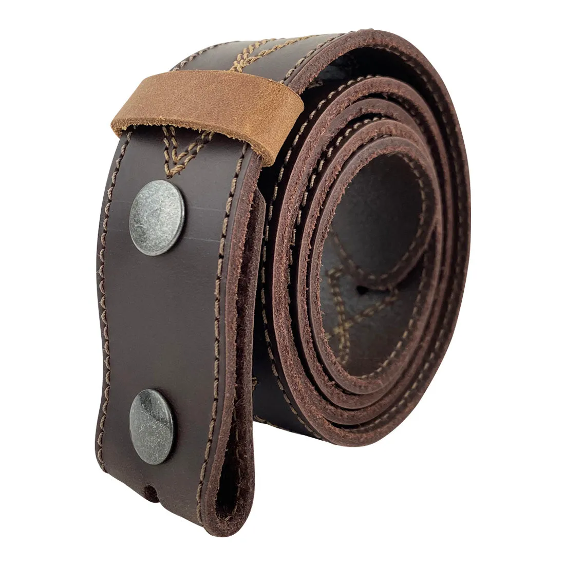 Cowboy Buckleless Belt with Stitching