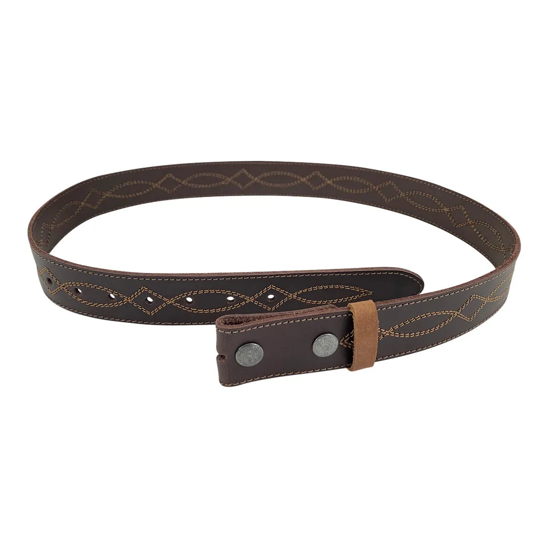 Cowboy Buckleless Belt with Stitching