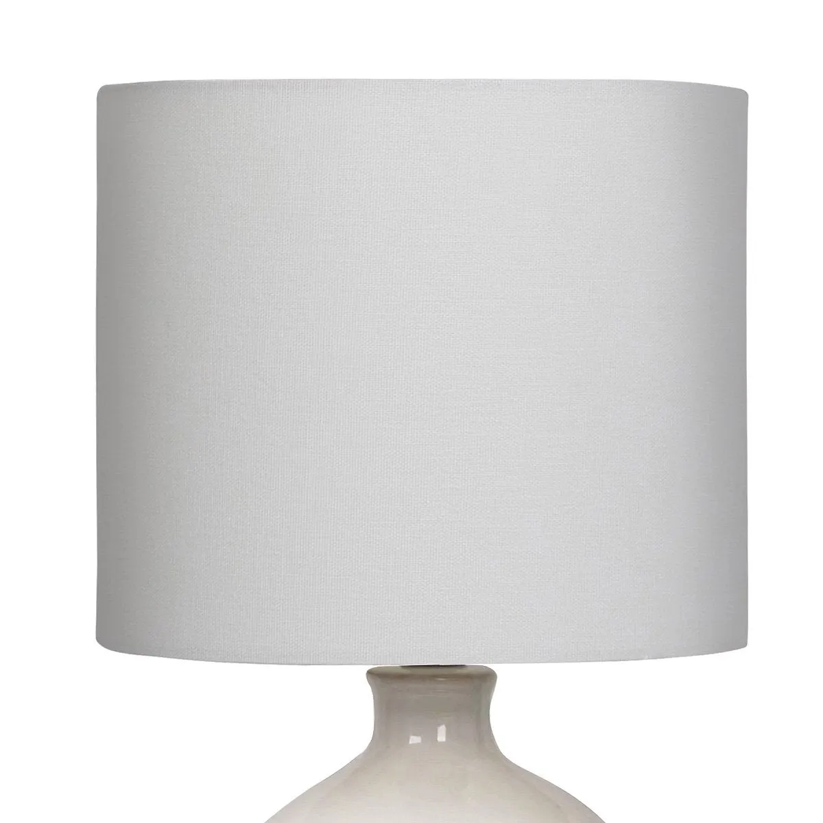 Cream Ceramic Table Lamp with Herringbone Pattern