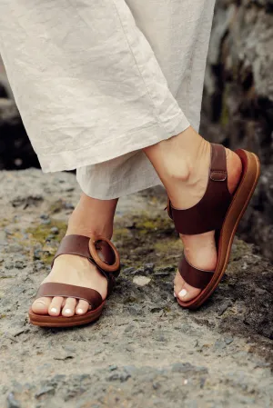 Damas Mocha Buckle Sandal