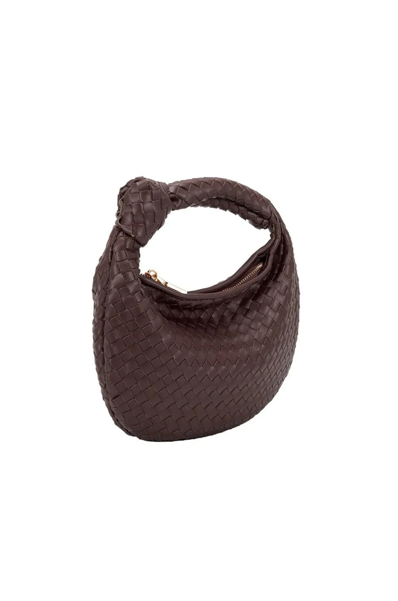 Drew Espresso Brown Small Woven Bag