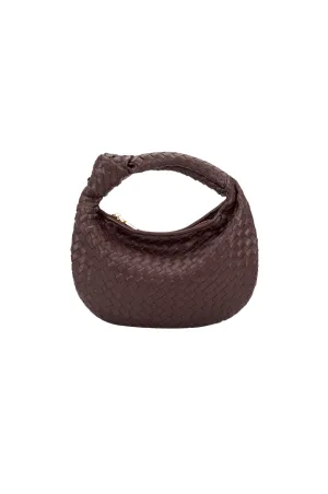 Drew Espresso Brown Small Woven Bag