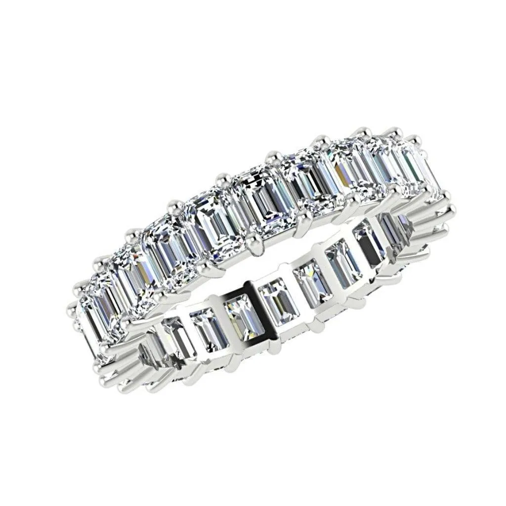 Emerald Cut Diamond Eternity Ring 18K Gold (3.68 ct. tw.)