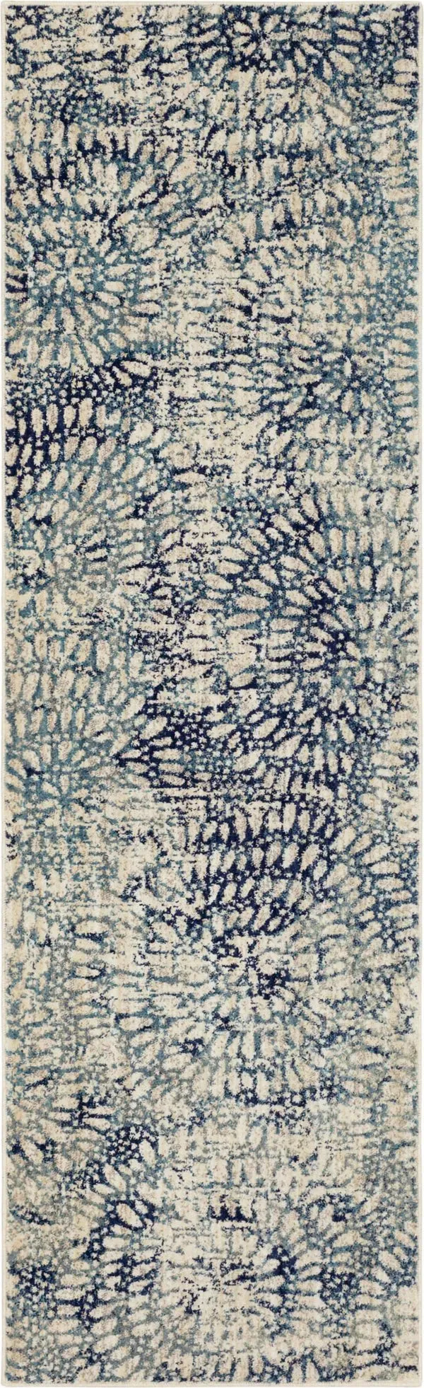 Expressions 91671 60110 Imprinted Blooms Aqua Rug