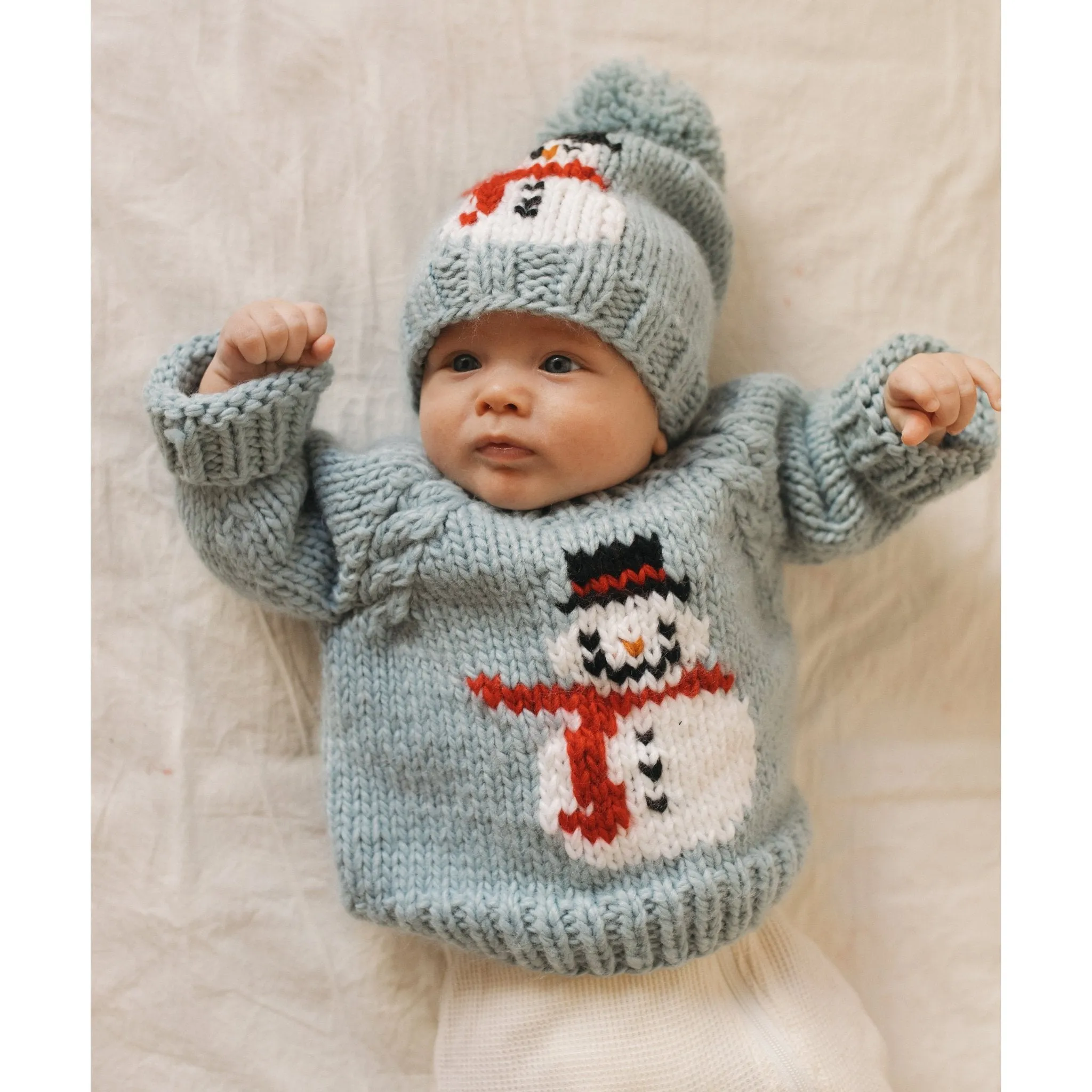 Frosty Snowman Surf Crew Neck Sweater for Baby & Toddler