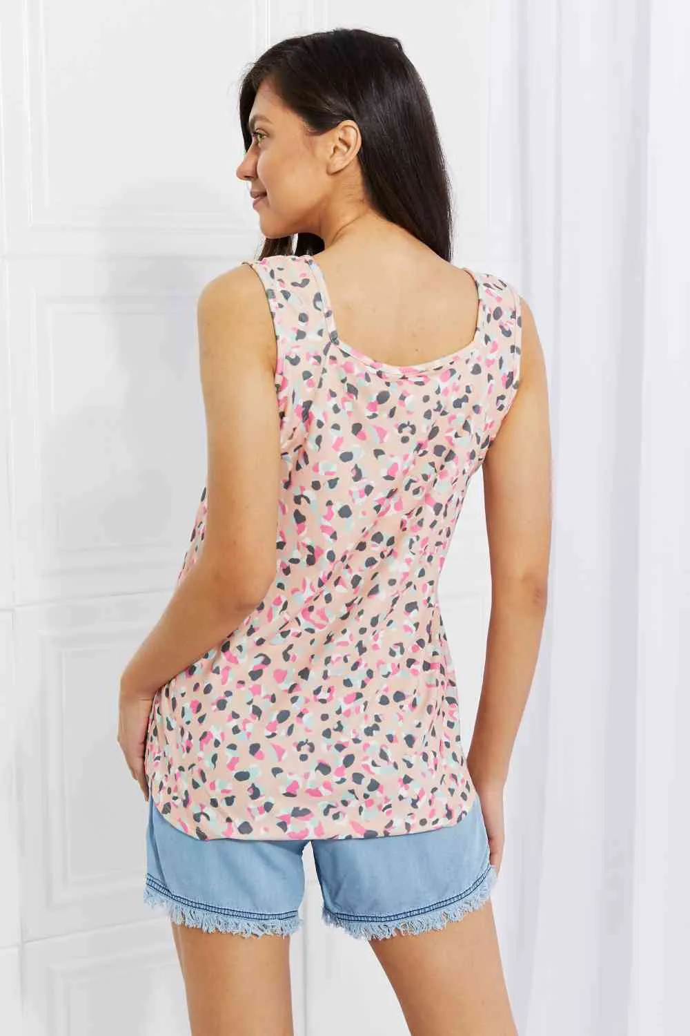 Full Size Printed Sleeveless Top