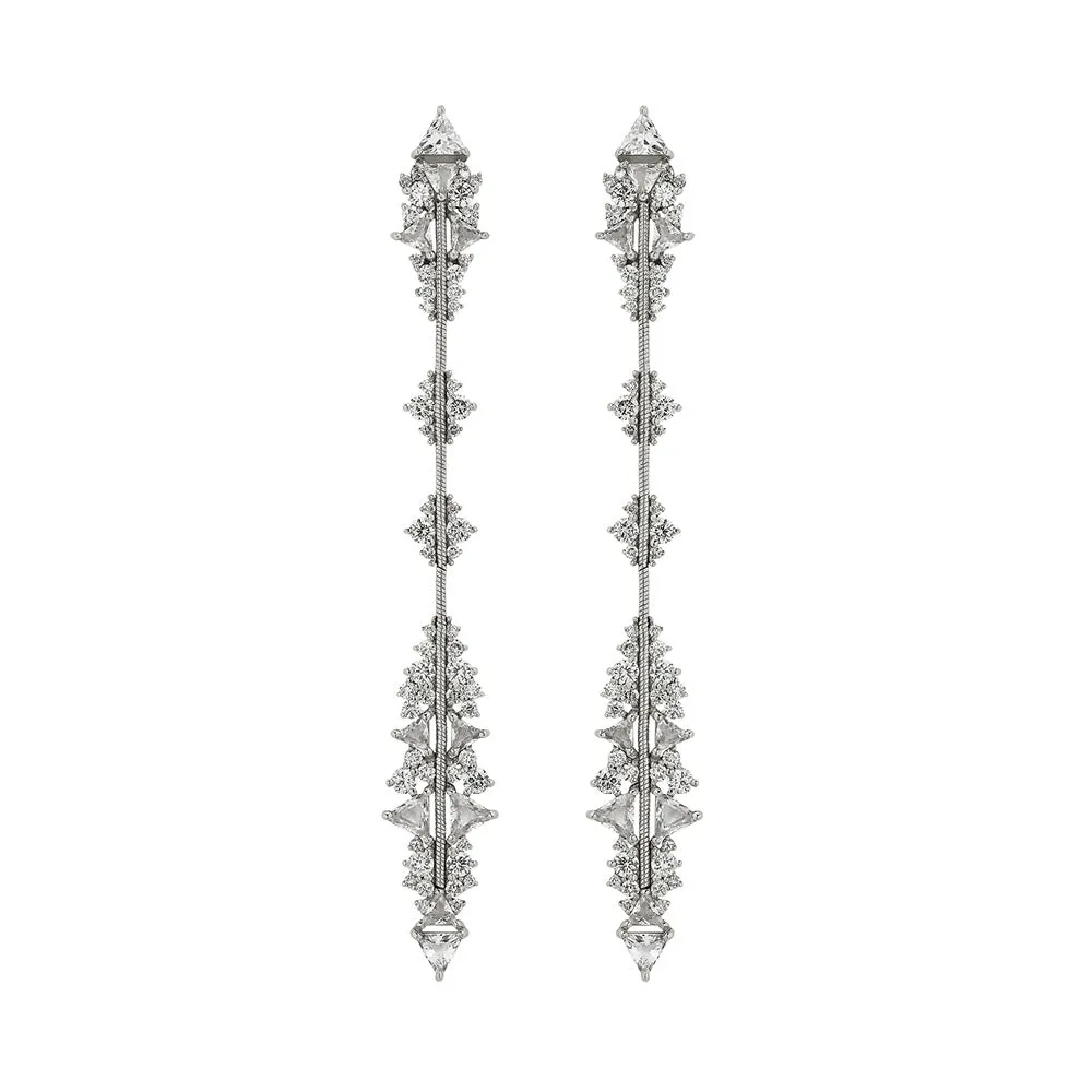 Fusion Arrow Earrings White Gold