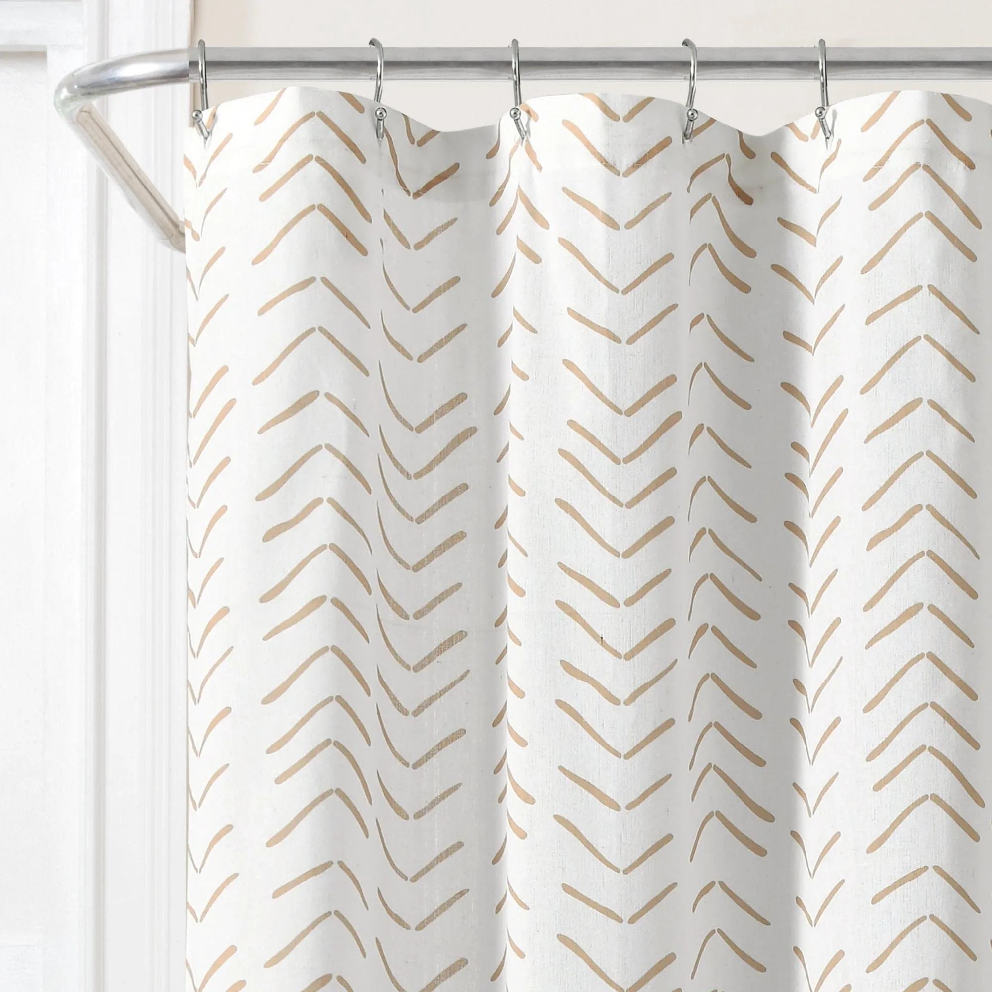 Hygge Modern Arrow Faux Linen Shower Curtain