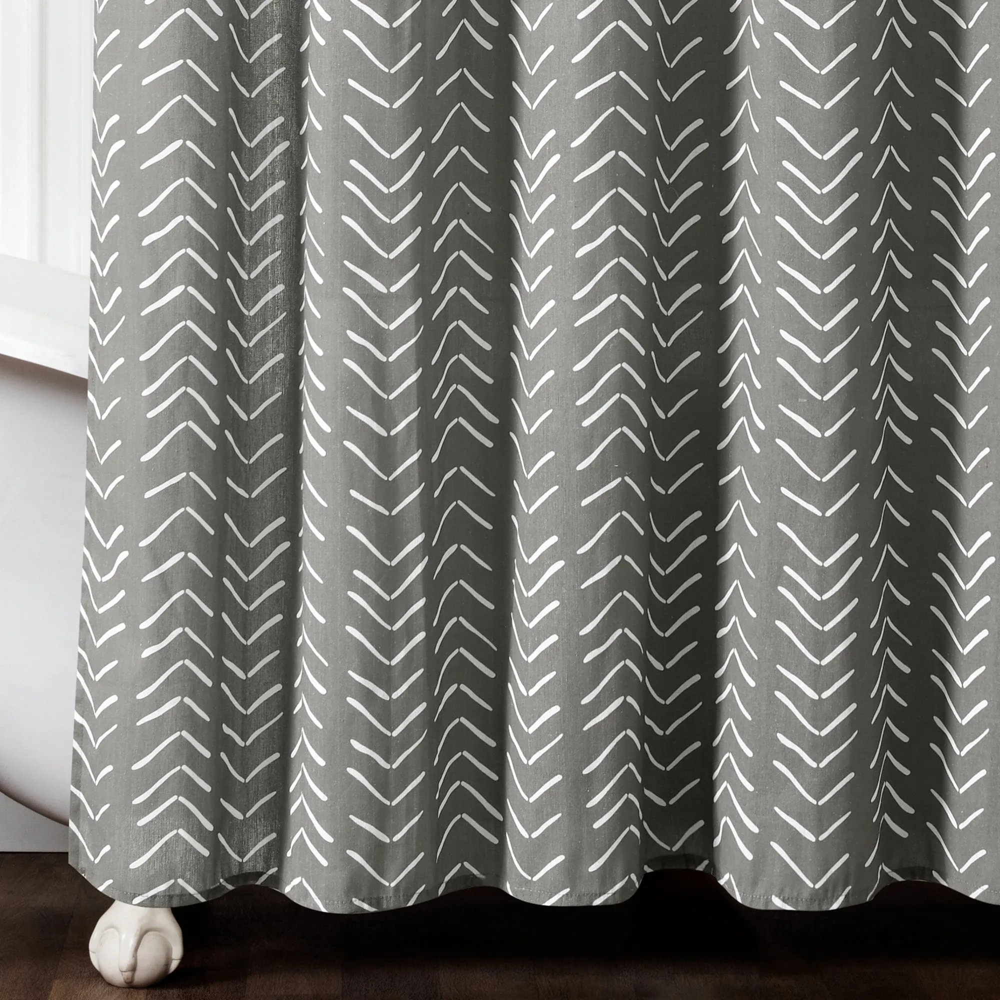 Hygge Modern Arrow Faux Linen Shower Curtain