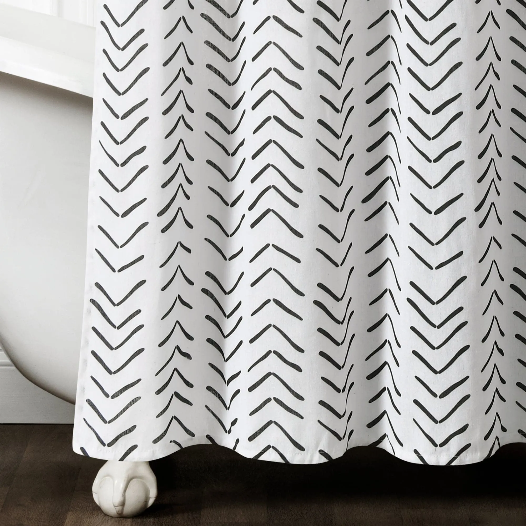 Hygge Modern Arrow Faux Linen Shower Curtain