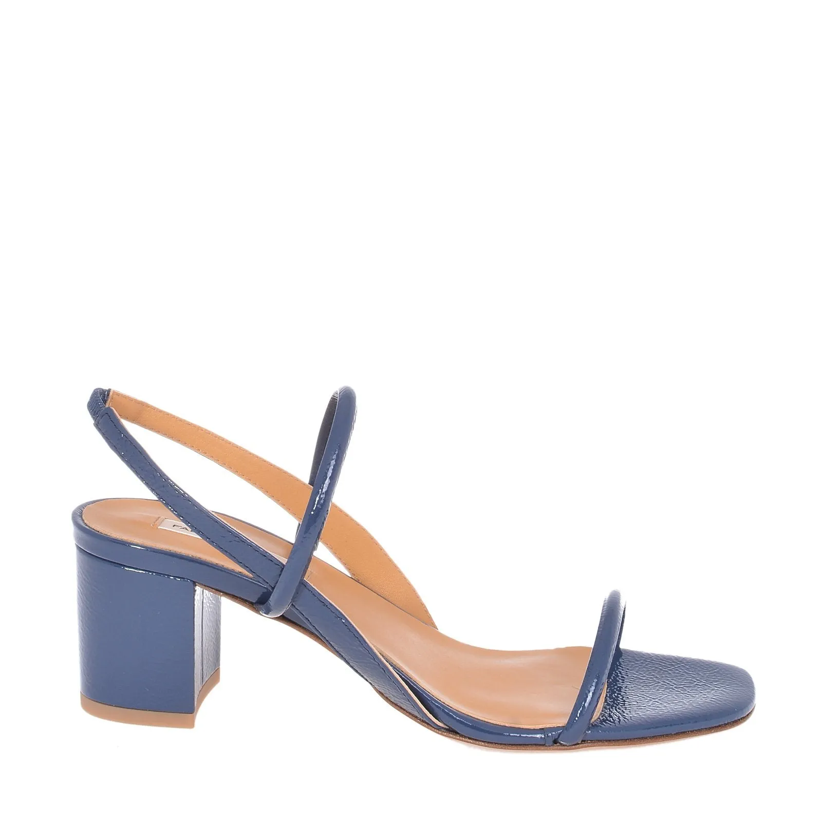 Iside Navy Naplack Leather Sandals